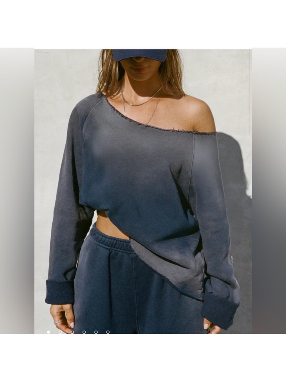 ♡ Joah Brown NWT Slouchy Pullover Heritage Navy Wash